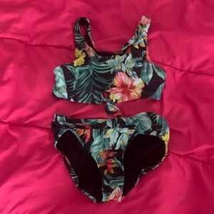 Old Navy Kids Floral Swim Bikini - Black, Green, Yellow, Pink